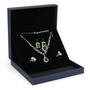 Caja de Joyería de Diseño, Caja de Regalo de Joyería de Cuero PU Personalizada de Lujo, Inserto Flocado, Estampado en Relieve, Logotipo Personalizado, Precio al por Mayor - Product Image 4