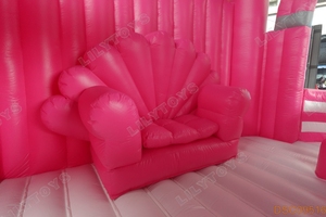 Castillo Inflable Rosa, Alquiler <span class=keywords><strong>de</strong></span> Inflables Comerciales para Eventos, para Niñas, Princesas y Reinas - Product Image 6