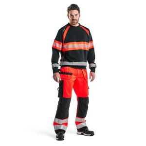 Blaklader-153318605599D132 Hi-Vis กางเกงขายาวสีแดง/ดำ-7330509377475ชุดทำงาน HI-VIS - Product Image 3