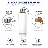 Bouteilles de jus en gros BSCI, bouteilles d'eau sans BPA, réutilisables, en verre, écologiques, bouteilles d'eau en verre personnalisées pour cadeaux