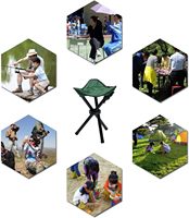 Chaise pliable portable à 3 pieds en tissu Oxford, petit tabouret trépied vert pour la randonnée, les voyages, le jardin, le sac à dos