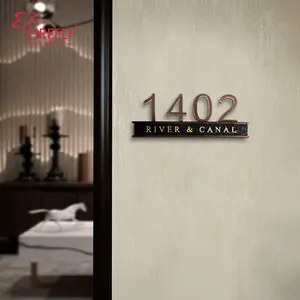 Haut de gamme luxe maison chambre porte signe maison numéros métal porte numéro signe plaque hôtel chambre numéro signalisation