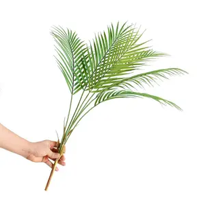 amazon по производству искусственных деревьев на открытом воздухе Suppliers-Лидер продаж Amazon, зеленые растения, настоящие на ощупь искусственные тропические Пальмовые Листья arica в вазе