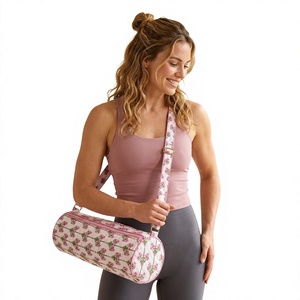 Sac de transport pour tapis de yoga en coton tissé de qualité supérieure avec bandoulière réglable, lavable, design moderne, motif imprimé, pour le fitness et les voyages - Product Image 1