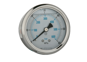 Manomètre sec tout en acier inoxydable MOD.113AL avec bague de pression, diaphragme de 100 mm, montage par le bas - Product Image 5