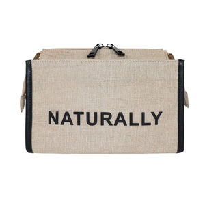 sedex Custom Logo Wholesale Plain Natural Jute Women's <b>Makeup</b> <b>Bags</b> Travel Toiletry Cosmetic Double Zipper Jute Cosmetic <b>Bag</b> - Product Image 1