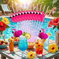 Pailles décoratives en nid d'abeille flamant rose, pailles à boire jetables en plastique pliables pour anniversaire, baby shower, piscine, en gros