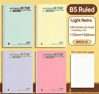 Carnet à spirale A5 en PP épais Kaba Bear Cartoon, bloc-notes ligné B5 pour étudiant, cadeau, carnet vintage confortable pour les mains