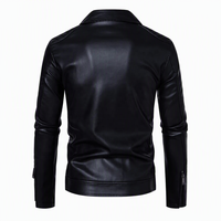 Blouson en cuir PU pour motard avec col pointu, épaulettes côtelées, design hydrofuge, personnalisable en gros