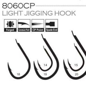 8060CP Light Jigging <b>Hook</b> <b>Black</b> Nickel Single <b>Hook</b> Size 14 15 18 19 20 Ocean Beach Fishing - Product Image 1