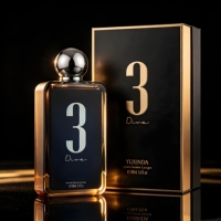 Flacon de parfum carré vide de luxe personnalisé de 100 ml en verre avec couvercle magnétique doré, pulvérisateur à pompe, boîte d'emballage élégante