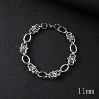 Bracelet pour homme en acier inoxydable punk simple et dominant avec bracelet design cubain haut de gamme de style tendance