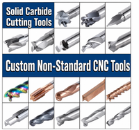 Outils de coupe en carbure monobloc PCD sur mesure, non standard, à gamme complète : fraises à bout sphérique, fraises à chanfreiner et fraises de formage pour usinage CNC