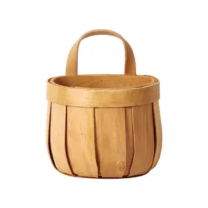 Hot Selling High Quality Handmade Woven Bamboo Wood Basket Home Goods Wooden Storage Basket