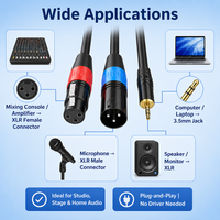 Câble audio 3,5 mm vers double XLR mâle et femelle, cordon répartiteur 1 vers 2 pour PC, microphone, mixeur, haut-parleur, longueur personnalisable