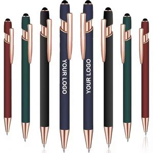 Bolígrafo Profesional Personalizado con Logotipo en Oro Rosa de Lujo, Bolígrafo Metálico 2 en 1 con Punta Suave para Pantallas Táctiles - Product Image 6