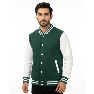 OEM Custom Leather Sleeve Patches Embroidery <b>Bomber</b> Flight Baseball Vintage Letterman <b>Varsity</b> <b>Jacket</b> for <b>Men</b> - Product Image 1