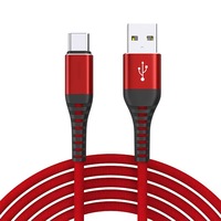 Kabel Tipe C Kepang, Kokoh, Tahan Lama, Anti Bengkok, Kabel Data Pengisian Daya, Kompatibel Dengan Perangkat Android, Smartphone Huawei Samsung