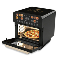 RAF R.5151 Horno de Vapor y Freidora de Aire Todo en Uno 12L 1500W + 700W con Circulación de Aire 360°, Fácil de Limpiar, Horno de Vapor y Freidora de Aire Negro para el Hogar