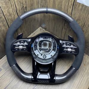 Volante de Fibra de Carbono y Cuero Personalizado YLC para <span class=keywords><strong>Mercedes</strong></span> Benz AMG GLC GLE450 A45 C43 C63 C450 S63 E63 W205 W213 W222 A250 - Product Image 5