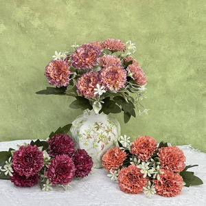 A buon mercato all'ingrosso 5 teste simulato garofano fiori <span class=keywords><strong>Nora</strong></span> garofano fiori artificiali decorativi - Product Image 2