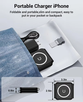 Chargeur sans fil magnétique pliable 3-en-1 15W pour iPhone et Apple Watch, support de charge rapide pour téléphone