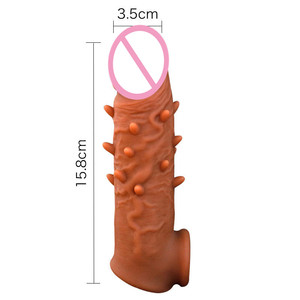 Crystal met stekelige noppen condoom volwassen seksspeeltje voor mannen masturbatie massager geëmuleerde mannelijke draagbare vertraagde penishoes - Product Image 6