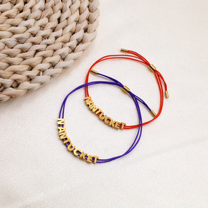 Nantucket Letter <b>Bracelet</b> Zinc Alloy Multicolor Rope Charm Jewelry Gift for Women - Product Image 3