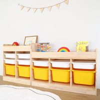 Étagère en bois enfants armoire jouet stockage organisateur ensemble combinaison bébé armoire enfant chambre meubles chambre maternelle solide
