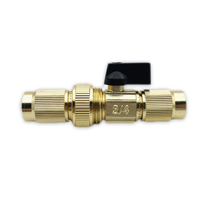 Connecteur d'eau de jardin en laiton, raccord fileté 3/4 pouce avec interrupteur pour tuyau - Product Image 5