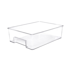 Kitchen plastic clear stackable storage containers refrigerator organizer food fridge bins for various places