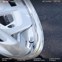 Jantes en alliage d'aluminium forgé sur mesure ZKR 2 pièces, à déport profond, lèvre polie chromée, 5x114.3 5x120 5x130, 18-26 pouces, ajustement universel