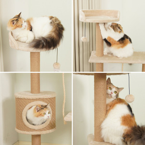 <b>Cat</b> Tree With Sisal <b>Scratching</b> <b>Post</b> Multi Level <b>Cat</b> Bed <b>For</b> Indoor <b>Cats</b> Space Saving Design Simple Style All Seasons Use - Product Image 4