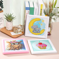 Kit de peinture artistique en diamant et strass pour enfants, avec cadre photo de petite taille, broderie 5D, bricolage