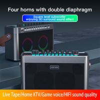 Enceinte Karaoké Tout-en-un SY9 50W avec Deux Micros Sans Fil en Plastique – Système Sonore Portable pour KTV à Domicile, Fêtes et Diffusion en Direct