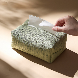 Scatola Portafazzoletti di Lusso in Pelle PU di Alta Qualità, Riutilizzabile, Pratica, con Motivo Intrecciato, Dispenser per Fazzoletti per Camera da Letto e Tavolino da Caffè - Product Image 3