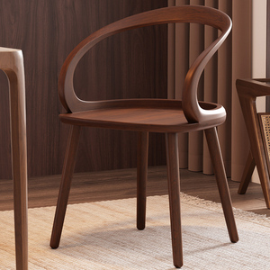 <span class=keywords><strong>Chaise</strong></span> en bois massif moderne avec ruban décoratif, en bois <span class=keywords><strong>de</strong></span> caoutchouc naturel, à bords arrondis, pour salon et salle à manger - Product Image 2
