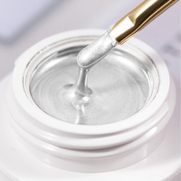 Argent Doré Super Flash Or Miroir Métallique Chrome Nail Art Gel Polish 5g Eau Base Style Français LED Lampe Source Aimant