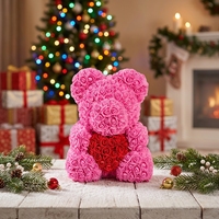 Vente chaude mignon Rose ours en peluche artisanat cadeaux parfaits pour l'anniversaire des enfants Graduation fête des mères noël Halloween-vente en gros
