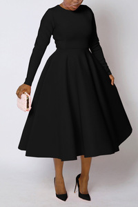 Nuovi <span class=keywords><strong>Vestiti</strong></span> Autunnali Best-Seller 2025 per Donne, <span class=keywords><strong>Eleganti</strong></span> e Casual con Collo Tondo, Maniche Lunghe e Linea ad A, Abiti da Chiesa per Donne - Product Image 2