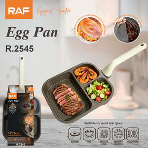 Sartén para Huevos RAF R.2545 de 19x23cm con Fondo Plano y 3 Zonas de Cocción, Antiadherente, Fácil de Limpiar, para Estufas de Gas, Eléctricas, Vitrocerámicas, Halógenas e Inducción - Product Image 2