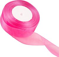 Ruban en organza 25 yards, rubans en mousseline transparente pour l'artisanat, décorations de mariage, emballage cadeau pour la Saint-Valentin, nœuds