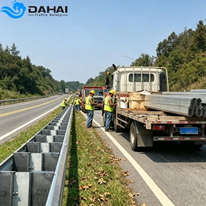Prix d'usine Garde-corps extérieur à trois poutres en acier zingué, barrière de circulation pour la sécurité routière extérieure des autoroutes - Product Image 4