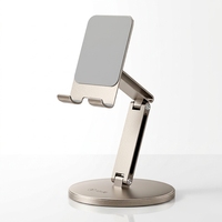 Support de tablette en aluminium pivotant à 360°, support de téléphone de bureau pliable et réglable pour tablette et smartphone de 12,9 pouces, fixation pivotante, direct usine