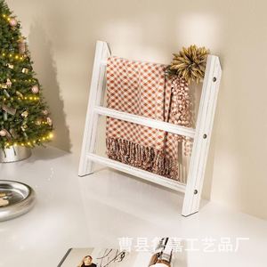 Toallero de Madera con 3 Barras, Blanco, Multiusos, para Baño, Dormitorio, Cocina, Decorativo - Product Image 5