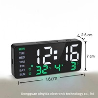 Rahmenlose LED Elektronische Wanduhr Leuchtende Anzeige Thermometer Grenzüberschreitende Nutzung; Multifunktionale Minimalistische Digitale Zeituhr