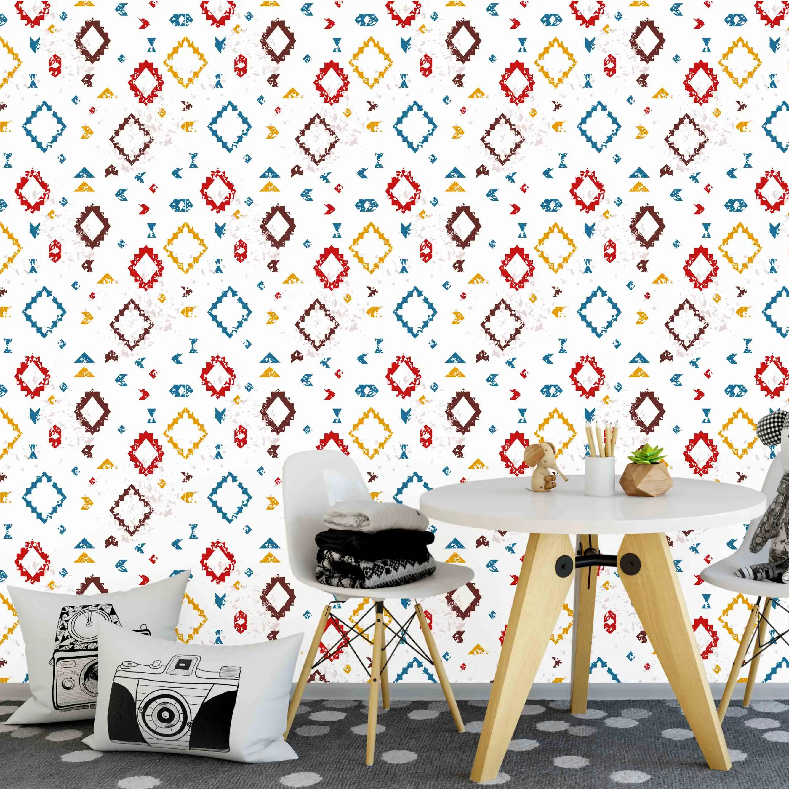 Children Room Wall design Peel and Stick Wallpaper Colorful Watercolor Spots Removable Room Decor Accent Wall