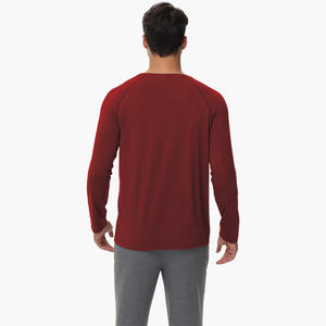 T-shirt confortable en bambou pour homme, col rond, manches longues, sous-vêtements et vêtements de détente personnalisés pour homme - Product Image 4