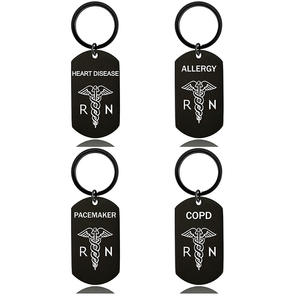 Porte-clés pendentif Symbole médical du <span class=keywords><strong>diabète</strong></span>, du serpent, <span class=keywords><strong>de</strong></span> la manivelle et <span class=keywords><strong>de</strong></span> l'épilepsie, cadeau pour la Journée des médecins et des infirmières, gravé - Product Image 1