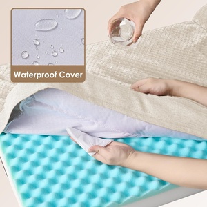 वॉटरप्रूफ कवर के साथ कुत्ते के सोने के लिए ऑर्थोपेडिक मेमोरी फोम डॉग बेड, हटाने योग्य धोने योग्य कवर के साथ डॉग सोफा - Product Image 2